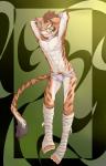 abs athletic athletic_male bulge countershading femboy green_eyes male nipples pose solo jalcck nekojishi studio_klondike shu-chi felid feline leopard_cat mammal prionailurus absurd_res hi_res pinup