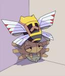 2012 ambiguous_gender arthropod cicada_block duo feral generation_3_pokemon ghost insect kanmuryou low_res meme ninjask nintendo pokemon pokemon_(species) shedinja spirit