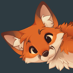 :3 ambiguous_gender brown_body brown_eyebrows brown_fur brown_nose cat_smile cheek_tuft closed_smile dipstick_ears ear_markings eyebrows facial_tuft feral footprint fur grey_background inner_ear_fluff looking_at_viewer mouth_closed multicolored_ears neck_tuft orange_body orange_fur pawprint side_view simple_background smile solo tan_body tan_fur tan_inner_ear_fluff text tuft feve canid canine fox mammal red_fox true_fox 1:1 2025 artist_name bust_portrait digital_media_(artwork) icon portrait