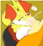 2019 absurd_res anthro anthro_penetrated areola balls big_breasts bodily_fluids breasts charizard cum cum_in_mouth cum_inside delphox digital_media_(artwork) duo eyelashes faceless_character faceless_male fellatio female female_penetrated fire fur generation_1_pokemon generation_6_pokemon genital_fluids genitals half-closed_eyes hi_res inner_ear_fluff lowkey_nottoast male male/female male_penetrating male_penetrating_female mammal narrowed_eyes nintendo nipples oral oral_penetration penetration penile penile_penetration penis pokemon pokemon_(species) red_body red_eyes red_fur scalie sex simple_background speech_bubble tuft vein white_body white_fur yellow_body yellow_fur