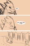 anthro balls big_penis blush dialogue duo genitals leaving male penis plant text tree vein jovi_cap nintendo pokemon jovi_cap_(oc) generation_2_pokemon human mammal pokemon_(species) tyranitar comic english_text hi_res