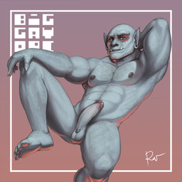 5_toes abs arm_hair armpit_hair balls biceps biped blue_eyes body_hair chest_hair claws ear_piercing erection fangs feet gauged_ear genital_piercing genitals glans gradient_background grey_balls grey_claws grey_glans grey_nipples grey_penis hairy hand_behind_head hand_on_knee hand_on_leg humanoid_genitalia humanoid_penis humanoid_pointy_ears leg_hair looking_at_viewer lorum_piercing male muscular muscular_humanoid muscular_male nipples not_furry nude pecs penis piercing pointy_ears pose reclining simple_background solo teeth toe_claws toes rov enoch_kersey humanoid orc 1:1 2018 digital_media_(artwork) hi_res pinup signature