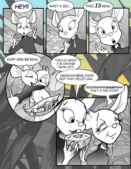 4_fingers anthro aroused_face berry berry_juice beverage blush buckteeth clothing disbelief duo female fingers flower food fruit grass happy hug joyful juice_(beverage) leaf male male/female moan plant suggestive_eating suggestive_expression sweater teeth text topwear turtleneck chris_fischer chip_'n_dale_rescue_rangers disney chip_(disney) gadget_hackwrench chipmunk ground_squirrel mammal mouse murid murine rodent sciurid english_text hi_res