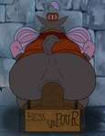 anthro anus big_butt butt butt_focus clothing feces feces_on_ground feces_pile male medieval_clothing obese obese_anthro obese_male overweight overweight_anthro overweight_male pooping raised_tail scatplay smelly solo tail wall_(structure) sunflower_fox disney robin_hood_(disney) sheriff_of_nottingham canid canine canis mammal wolf hi_res