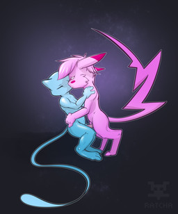 alternate_color anthro duo erection female genitals heart_symbol male nude penis sex simple_background tail ratcha fakemon nintendo pokemon reimachu generation_1_pokemon hybrid legendary_pokemon mammal mew_(pokemon) pikachu pokemon_(species) shiny_pokemon 2016 digital_media_(artwork) hi_res