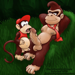 abdominal_bulge anthro balls big_nipples bottomless clothed clothing duo erection feet fellatio foreskin genitals hands_behind_head humanoid_genitalia humanoid_penis larger_male lying male male/male male_penetrated male_penetrating male_penetrating_male nipples on_back oral overweight partially_retracted_foreskin penetration penile penis prehensile_feet retracted_foreskin sex shota size_difference smaller_male toes vein veiny_penis young smudge_proof donkey_kong_(series) nintendo diddy_kong donkey_kong_(character) ape haplorhine mammal monkey primate 1:1 2015 digital_media_(artwork) hi_res