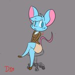 1:1 2023 anthro biped blue_body blue_eyes blue_fur blue_hair bottomwear buckteeth clothed clothed_anthro clothed_female clothing colored demcartoon digital_drawing_(artwork) digital_media_(artwork) female female_anthro freckles fur hair hi_res mammal mia_mouse mouse murid murine pencil_skirt rodent skirt solo tail teeth topwear