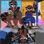 anthro balls bed big_balls big_penis bodily_fluids bodysuit bottomless bottomless_anthro bottomless_male bottomwear bottomwear_around_one_leg bottomwear_down bulge claws clothed clothing clothing_around_one_leg cum cum_in_clothing cum_on_face cum_on_ground cum_on_own_face cum_on_self cum_on_tongue cum_through_clothing cumshot dialogue digitigrade ear_piercing ear_ring ejaculation erection fingerless_gloves fur furniture genital_fluids genitals glans gloves gun hair hallway handgun handwear holding_gun holding_object holding_ranged_weapon holding_weapon huge_balls huge_penis humanoid_genitalia humanoid_penis imagination inside long_penis looking_pleasured lying machine male masturbation muscular muscular_anthro muscular_male narrowed_eyes on_back on_bed onomatopoeia open_clothing open_mouth open_shirt open_smile open_topwear orgasm pants pants_around_one_leg penile penile_masturbation penis piercing pistol ranged_weapon ring_piercing saggy_balls scrotum_flap shirt sitting skinsuit smile solo sound_effects standing sweat sweaty_balls sweaty_genitalia teeth text thick_penis thought_bubble throbbing tight_clothing tongue tongue_out topwear tuft two-handed_masturbation unzipped vein veiny_penis weapon wet wet_clothing zipper chaosdraws guardians_of_the_galaxy marvel rocket_raccoon mammal procyonid raccoon robot 1:1 2025 absurd_res english_text hi_res signature