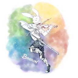 anthro bowed_string_instrument male melee_weapon musical_instrument solo string_instrument sword violin weapon raineshadowpaw lagomorph leporid mammal rabbit 1:1 2020 absurd_res clip_studio_paint_(artwork) digital_media_(artwork) hi_res signature