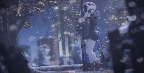 anthro blue_eyeshadow boots bottomwear clothing colored_nails eyeshadow eyewear female footwear glasses hair horn makeup miniskirt nails outside plant purple_hair purple_nail_polish purple_nails purple_tail round_glasses shoes skirt snow snowing solo tail tree ugg_boots white_body steamyart friendship_is_magic hasbro my_little_pony mythology rarity_(mlp) equid equine mammal mythological_creature mythological_equine unicorn 3d_(artwork) absurd_res digital_media_(artwork) hi_res