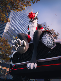 4_toes anthro car claws feet foot_fetish foot_focus fur hair looking_at_viewer male motor_vehicle outside pawpads paws smile solo sport_utility_vehicle tail teasing teasing_viewer teasing_with_feet toe_claws toes vehicle mrgaleo aston_martin rosso_(mrgaleo) mammal rexouium 3:4 3d_(artwork) blender_(artwork) blender_cycles_(artwork) digital_media_(artwork) hi_res