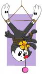 anthro bdsm bondage border bound butt crotch_rope female flower open_mouth plant purple_background restraints rope rope_bondage simple_background smile solo spread_legs spreading submissive submissive_female toony upside_down white_border yo-yo young 8horns krezz_karavan animaniacs warner_brothers dot_warner inkblot mammal artist_collaboration hi_res