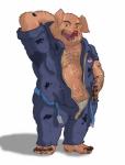 anthro belly belly_hair bodily_fluids body_hair chest_hair clothing coveralls jumpsuit looking_at_viewer male mechanic motor_oil open_mouth overweight overweight_anthro overweight_male solo sweat unzipped zipper nanoff joe_(nanoff) domestic_pig mammal suid suina sus_(pig)