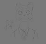 anthro looking_at_viewer male smile solo taking_picture jcfireescape beastars kai_(beastars) herpestid mammal mongoose monochrome