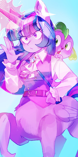 blush clothing dress duo female feral fetlocks horn inner_ear_fluff magic male telekinesis tuft wings izuchi_(artist) european_mythology friendship_is_magic greek_mythology hasbro my_little_pony mythology spike_(mlp) twilight_sparkle_(mlp) canid canine canis centaur domestic_dog equid equid_taur equine humanoid_taur mammal mammal_taur mythological_creature mythological_equine taur winged_unicorn absurd_res hi_res