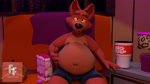 abdominal_bulge ambiguous_gender anthro belly belly_expansion beverage blue_bottomwear blue_clothing blue_shorts bottomwear burping clothing drinking duo eating expansion eyebrows food fruit fur hand_on_belly hiccuping lamp male moobs muffled navel obese obese_anthro obese_male oral_vore overweight overweight_anthro overweight_male plant pumpkin red_body red_eyebrows red_fur rumbling_stomach shorts struggling stuffing sweets vore yellow_sclera fanfair_studios hausedge technocaster callaghan_(fanfair) canid canine fox lagomorph leporid mammal rabbit red_fox true_fox 16:9 3d_(artwork) 3d_animation 4k absurd_res animated digital_media_(artwork) hi_res huge_filesize long_playtime sound webm widescreen