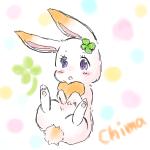 anthro blush chest_tuft clover_(plant) eyelashes female fur japanese plant purple_eyes shamrock short_fur solo tuft white_body white_fur unknown_artist happy_happy_clover pixiv sayuri_tatsuyama clover_(happy_happy_clover) lagomorph leporid mammal rabbit 1:1 low_res