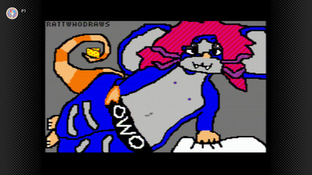 anthro black_clothing black_underwear blue_body blue_fur cheese clothing dairy_products fangs food fur grey_background grey_body grey_fur hair looking_at_viewer lying male multicolored_body multicolored_fur nipples on_side owo pillow pink_hair purple_whiskers rat_tail ratthew_(rattwhodraws) simple_background smile solo tail tan_nose teeth underwear whiskers rattwhodraws atlyss mario_paint chang_(atlyss) mammal murid murine rat rodent 16:9 digital_media_(artwork) hi_res mario_paint_(artwork) widescreen