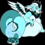 anthro birth breasts duo female genitals horn paws pussy rainbow rebirth tongue wings conditional_dnp fricken_stoat mythology friday dragon mythological_creature mythological_scalie scalie ych