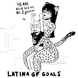 age_difference alternate_species anthro bed big_breasts big_butt black_hair breast_squish breasts butt clothed clothing duo ear_piercing facial_tuft female fur furniture hair hug huge_breasts latina long_hair male male/female markings mature_anthro mature_female older_female on_bed piercing shota simple_background sitting sitting_on_bed size_difference smile spots squish tail text thick_thighs topless tuft underwear underwear_only wide_hips young young_anthro younger_male imierbenety dreamworks hanna-barbera swat_kats the_road_to_el_dorado wwe chel_(the_road_to_el_dorado) jaguar_chel percy_lynxoln domestic_cat felid feline felis jaguar mammal pantherine 1:1 2026 absurd_res digital_drawing_(artwork) digital_media_(artwork) english_text hi_res monochrome sketch