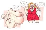 anthro blonde_hair female hair housewife lipstick makeup mature_female pregnancy_risk pregnant pregnant_anthro pregnant_female solo text grahhh stepford_(stepford) domestic_cat felid feline felis mammal english_text