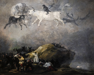 2_horns ambiguous_gender clothed clothing detailed_background female feral floating fur group hair horn male proboscis_(anatomy) realistic trunk_(anatomy) tusks white_body white_fur francisco_goya caprice_(goya) avian bird bovid bovine cattle elephant elephantid human mammal proboscidean 19th_century absurd_res ancient_art formal_art hi_res oil_painting_(artwork) painting_(artwork) traditional_media_(artwork) traditional_painting_(artwork)