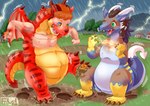 building duo electricity grass house lightning male mud nipples plant playful raining slightly_chubby sparks tail thunderstorm transformation tree edmol european_mythology mythology hareweald pheagle zekas dragon mythological_creature mythological_scalie scalie western_dragon 2023 hi_res