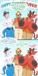 2018 animal_genitalia anthro anthrofied areola balls big_breasts black_areola black_nipples breast_size_difference breasts color_coded color_coded_text comic comic_sans dani_(lysergide) dark_areola dark_nipples decidueye dialogue digital_media_(artwork) english_text female generation_7_pokemon genitals group hi_res holiday_message holidays huge_breasts hyper hyper_breasts incineroar looking_at_viewer lysergide male name_drop name_in_dialogue nintendo nipple_dip nipples number open_mouth pink_nipples pointy_speech_bubble pokemon pokemon_(species) prilly_(lysergide) primarina pussy shared_dialogue shared_speech_bubble sheath species_in_dialogue speech_bubble starter_trio tan_balls text thanksgiving tits_(lysergide) trio