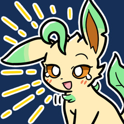 ambiguous_gender blush bodily_fluids brown_body brown_eyes crying emanata feral fur green_body happy notched_ear open_mouth simple_background solo tan_body tan_fur tears tears_of_joy tongue transparent_background endwl nintendo pokemon eeveelution generation_4_pokemon leafeon pokemon_(species) 1:1 2024 alpha_channel digital_media_(artwork) icon reaction_image