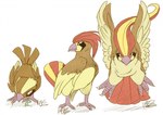 beak brown_body evolutionary_family feet feral looking_at_viewer tail talons toes wings klouku third-party_edit nintendo pokemon avian bird generation_1_pokemon pidgeot pidgeotto pidgey pokemon_(species) worm