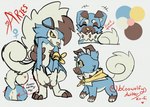 anus blue_body blue_fur female feral fur genitals grin humanoid_genitalia humanoid_pussy pussy smile solo teeth bloowolfy nintendo pokemon aries_(bloowolfy) generation_7_pokemon lycanroc midnight_lycanroc pokemon_(species) rockruff shiny_pokemon model_sheet