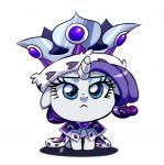 chibi clothing crown eyelashes female gem headgear horn robe simple_background solo white_background pia-sama friendship_is_magic hasbro my_little_pony mythology princess_platinum_(mlp) rarity_(mlp) equid equine mammal mythological_creature mythological_equine unicorn