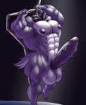 abs anthro balls beard biceps big_muscles big_penis erection facial_hair genitals huge_penis humanoid_genitalia humanoid_penis hyper hyper_genitalia hyper_penis male muscular muscular_anthro muscular_male nipples pecs penis pole serratus simple_background solo stripper guzreuef canid canine canis mammal wolf hi_res