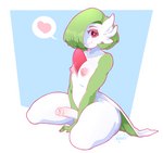 areola femboy foreskin genitals green_hair hair heart_symbol humanoid_genitalia humanoid_penis male nipples non-mammal_nipples not_furry penis puffy_areola puffy_nipples solo weepinbelly nintendo pokemon gardevoir generation_3_pokemon pokemon_(species)