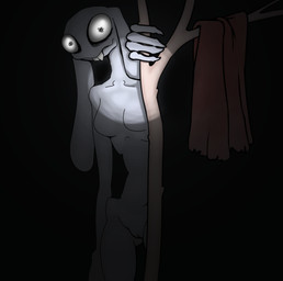 breasts buckteeth claws clothing dark disappearing dress emaciated featureless_breasts female fur genitals humanoid_genitalia humanoid_vulva innie_vulva light long_ears night nude plant red_clothing red_dress removed_clothing scribble_eyes slim small_waist teeth torn_clothing tree vulva white_body white_fur wide_eyed unknown_(artist) bogbun animal_humanoid humanoid lagomorph mammal hi_res