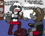 anthro clothed clothing crossdressing dialogue female femboy fur hair hexagram legwear male music shitpost singing stockings symbol young young_anthro pokefound da_silva punk_rock pink_(pink) sam_(pink) border_collie canid canine canis collie domestic_dog herding_dog mammal pastoral_dog procyonid raccoon sheepdog 5:4 animated hi_res meme short_playtime sound webm