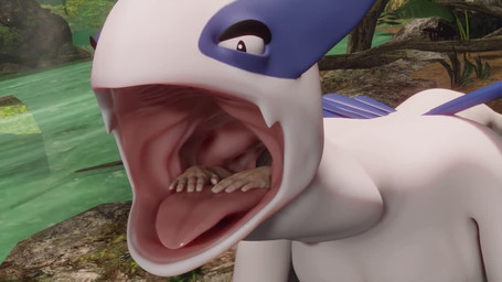 ambiguous_gender barely_visible_genitalia barely_visible_vulva belly big_belly duo feet_first female female_pred feral feral_pred gaping_mouth genitals human_prey looking_at_belly neck_bulge open_mouth oral_vore tongue vore vulva white_body chutos sound_warning jeschke_(va) ninja739_(modeler) nintendo pokemon generation_2_pokemon human legendary_pokemon lugia mammal pokemon_(species) 16:9 3d_(artwork) 3d_animation animated digital_media_(artwork) long_playtime sound video widescreen