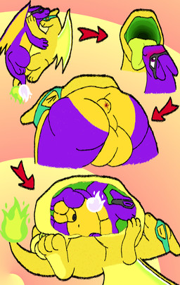 anus balls belly big_belly butt duo feet genitals internal male male/male nude open_mouth oral_vore penis soft_vore tail tongue vore dragman nintendo pokemon charizard generation_1_pokemon pokemon_(species) scalie digital_media_(artwork) hi_res