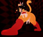 anthro black_hair butt clothed clothing female fur genitals hair handwear looking_at_viewer nude pussy smile solo tail yellow_body yellow_fur ephemilie sega sonic_the_fighters sonic_the_hedgehog_(series) honey_the_cat domestic_cat felid feline felis mammal 2024 absurd_res digital_media_(artwork) hi_res