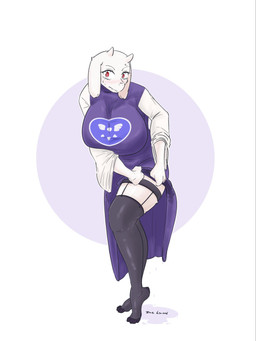 anthro big_breasts big_butt breasts butt clothing curvy_figure female huge_breasts legwear mature_female overweight revealing_outfit robe solo stockings thick_thighs voluptuous voluptuous_female wet wet_clothing zincx undertale undertale_(series) toriel bovid caprine goat mammal 3:4 hi_res