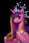 black_background female feral hair horn long_hair looking_at_viewer multicolored_hair purple_eyes simple_background smile solo wings eosphorite friendship_is_magic hasbro my_little_pony mythology princess_cadance_(mlp) equid equine mammal mythological_creature mythological_equine winged_unicorn 2017