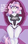 aged_up anthro anthrofied big_breasts blush breasts butt butt_from_the_front cleavage clothed clothing female green_eyes hair horn long_hair looking_down multicolored_hair panties pink_hair pink_tail purple_hair purple_tail shirt solo standing t-shirt tail text text_on_clothing text_on_shirt text_on_topwear thick_thighs thigh_gap topwear two_tone_hair two_tone_tail underwear wide_hips flutterthrash friendship_is_magic hasbro my_little_pony mythology sweetie_belle_(mlp) equid equine mammal mythological_creature mythological_equine unicorn 2025 absurd_res hi_res portrait three-quarter_portrait