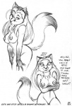 anthro breasts ditzy female nipples nude solo tail text valspeak max_blackrabbit extinctioners artica_lagopus arctic_fox canid canine fox mammal true_fox 2003 black_and_white english_text graphite_(artwork) monochrome pencil_(artwork) sketch traditional_media_(artwork)