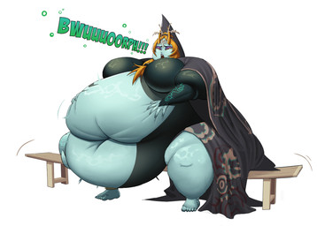 5_fingers accessory barefoot belly belly_overhang belly_rolls belly_squish bench big_belly big_breasts biped black_body black_bottomwear black_clothing black_eyebrows black_headwear black_skin black_skirt black_topwear bloated blue_body blue_markings blue_skin bottomwear breasts brown_anklet burping clothed clothed_female clothed_humanoid clothing curvy_figure deep_navel eyebrows eyeshadow fat_arms featureless_breasts feet female female_humanoid fingers hair hair_accessory hair_tie hand_on_belly hand_on_own_belly headgear headwear huge_belly huge_breasts huge_thighs humanoid_feet humanoid_hands hyper hyper_belly leg_markings light lips long_hair makeup markings morbidly_obese morbidly_obese_female morbidly_obese_humanoid multicolored_body multicolored_clothing multicolored_skin multicolored_skirt narrowed_eyes navel not_furry obese obese_female obese_humanoid on_bench open_mouth orange_hair overweight overweight_female overweight_humanoid plantigrade princess purple_eyeshadow purple_lips red_eyes royalty simple_background sitting sitting_on_bench skirt solo squint squish teeth text thick_thighs topwear white_background wide_hipped_female wide_hipped_humanoid wobbling_belly yellow_sclera comedii nintendo the_legend_of_zelda twilight_princess midna midna_(true_form) humanoid twili 2026 absurd_res artist_name colored digital_drawing_(artwork) digital_media_(artwork) english_description full-length_portrait hi_res lighting portrait shaded