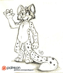 anthro arm_tuft elbow_tuft fangs featureless_crotch fingerpads front_view logo looking_side looking_up male markings nude open_mouth open_smile pawpads simple_background smile solo spots spotted_arms spotted_legs spotted_markings spotted_tail standing tail tail_markings teeth text tongue tuft young young_anthro young_male pandapaco felid mammal 2017 artist_logo full-length_portrait portrait signature sketch spot_color url