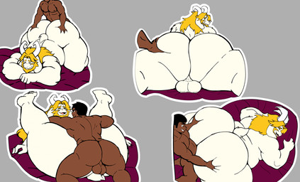 2_horns anal anal_penetration anthro anthro_penetrated backsack balls beard big_butt blonde_beard blonde_eyebrows blonde_facial_hair blonde_hair blue_eyes butt butt_grab dark_body dark_skin duo eyebrows eyes_closed facial_hair genitals grey_background hair hand_on_butt horn huge_butt human_on_anthro human_penetrating human_penetrating_anthro interspecies long_hair looking_pleasured male male/male male_penetrated male_penetrating male_penetrating_male mature_anthro mature_male mouth_closed nude_anthro nude_human nude_male overweight overweight_anthro overweight_male penetration penile penile_penetration rear_view sex simple_background size_difference small_tail smile tail thick_thighs yifforroarts undertale_(series) asgore_dreemurr bovid caprine goat human mammal 2025 digital_drawing_(artwork) digital_media_(artwork) english_description hi_res