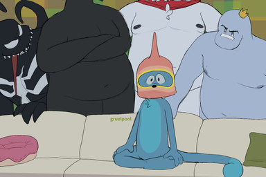 blue_weasels_(gruelpool) group male male/male overweight overweight_male size_difference gruelpool epic_games fortnite marvel piper_perri_surrounded delphos_(gruelpool) polar_patroller venom_(marvel) zenith_(gruelpool) aquatic avian bear bird cetacean dolphin mammal mustelid musteline penguin polar_bear symbiote toothed_whale true_musteline ursine weasel 3:2 meme