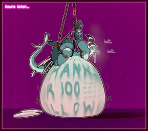 after_vore anthro bdsm belly big_belly big_butt bite_mark black_border blush blush_lines bodily_fluids body_writing bodypaint bondage border bound breath butt cum cum_on_ground cumshot digestion dripping drooling ejaculation genital_fluids gills glowing glowing_eyes hair hair_bun horn huge_belly hyper hyper_belly inflation interaction_drive looking_pleasured male markings nude nude_male obese obese_male open_mouth orgasm orgasm_face overweight overweight_male restraints rope rope_bondage rope_harness rope_snap rumbling_stomach saliva saliva_drip shark_fin shark_tail sharp_teeth side_view skinny solo striped_horn striped_markings striped_tail stripes suspension suspension_bondage tail tail_markings tally_marks teal_eyes teeth text thick_thighs time_skip vore vore_drive weight_gain white_hair conditional_dnp electricpants138456 hellaverse helluva_boss river_thurman_(electricpants138456) demon fish marine shark 2025 colored dated digital_drawing_(artwork) digital_media_(artwork) english_text hi_res sequence