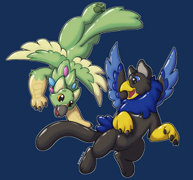balloon chibi duo inflatable simple_background tail transparent_background symrea mythology animate_inanimate avian gryphon living_inflatable mythological_avian mythological_creature alpha_channel