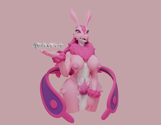 areola big_breasts breasts female fur nipples pink_areola pink_nipples solo zhenash palworld pocketpair lizard lovander pal_(species) reptile scalie 3d_(artwork) animated blender_(artwork) digital_media_(artwork) hi_res short_playtime video